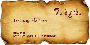 Tolnay Áron névjegykártya