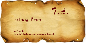 Tolnay Áron névjegykártya
